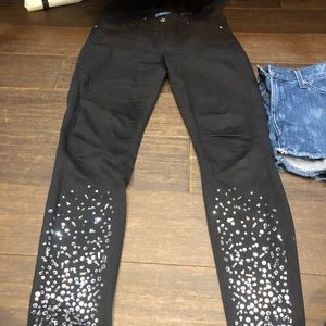 7 for all mankind skinny jeans with gem detail